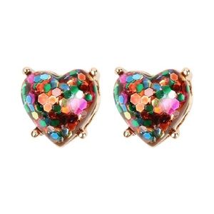 Heart Post Earrings Multi